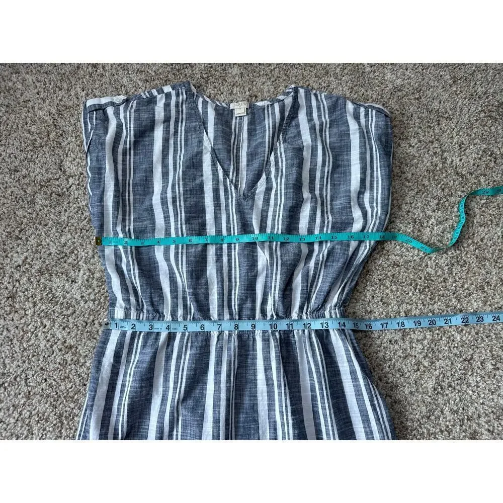 J. CREW size Medium women's dress. Lightweight, 100% Cotton, Blue & White